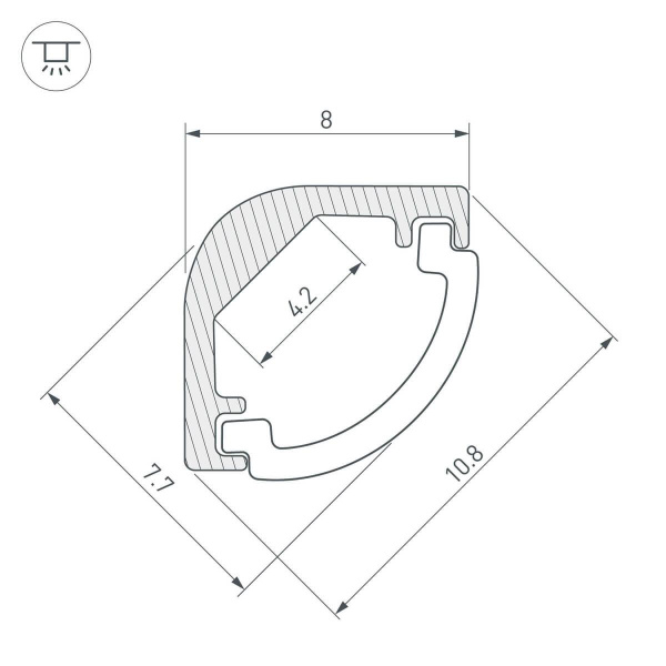 Профиль Arlight ARH-KANT-H8-2000 ANOD 036323