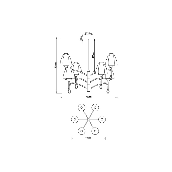 Подвесная люстра Vele Luce Oro VL5654P16