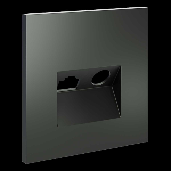 Накладка для розетки TV+RJ45 кат. 6, S70 (титан) Voltum VLS002706