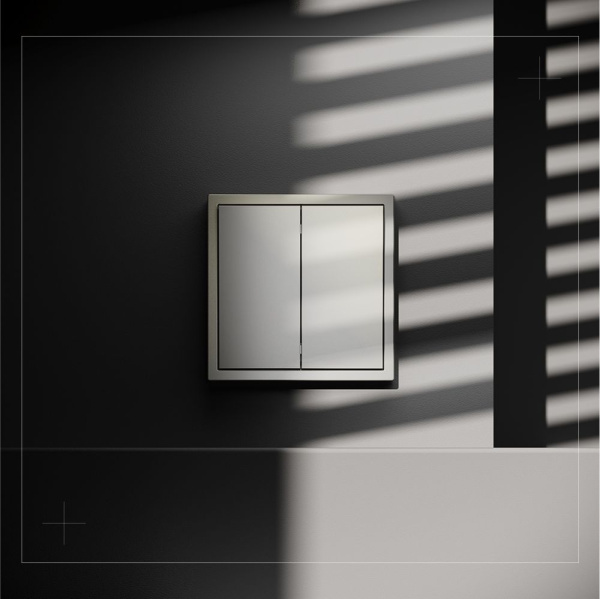 Выключатель встраиваемый Voltum S70 двухклавишный 10А, (шелк) VLS020104