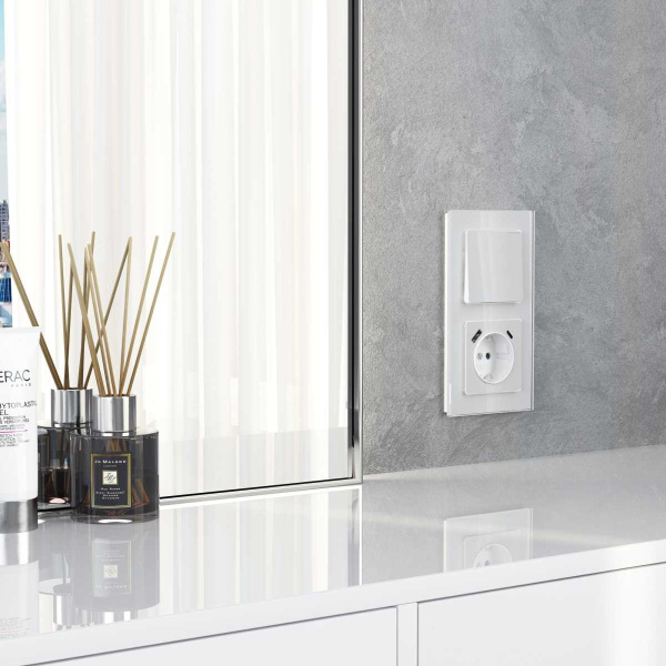 Выключатель одноклавишный Werkel белый акрил W1112041 4690389197253