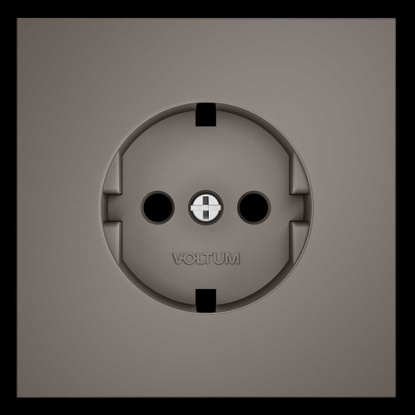 Накладка для розетки с заземлением, S70 (капучино) Voltum VLS000614