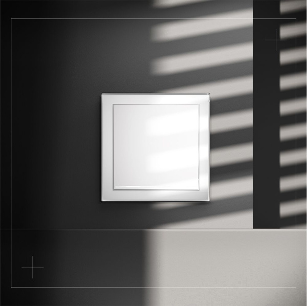 Выключатель встраиваемый Voltum S70 одноклавишный с подсветкой 10А, (белый глянцевый) VLS010201