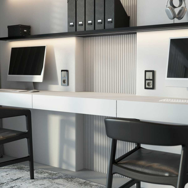 Выключатель двухклавишный проходной (дымчатый) W1222004/ a069458