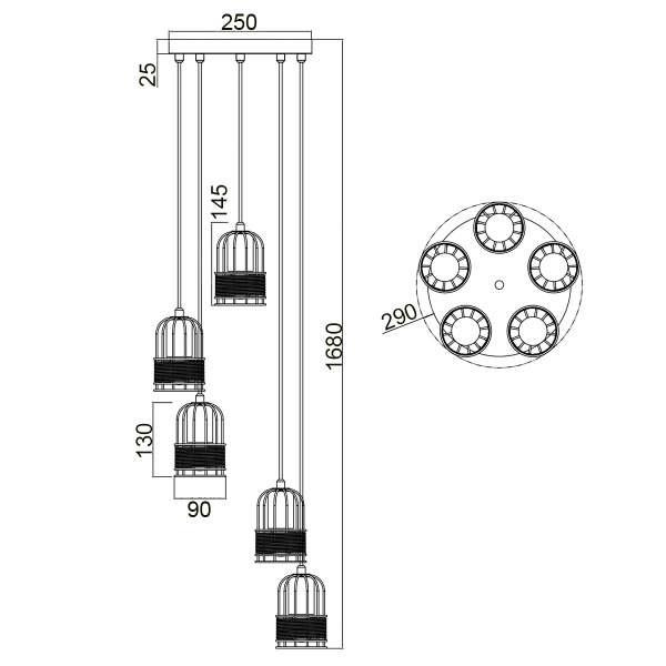 Подвесной светильник Vele Luce Extra VL6472P05
