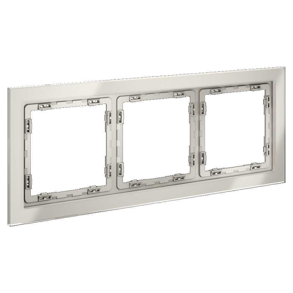 Рамка стеклянная Voltum S70 на 3 поста, (кашемир, стекло) VLS110303