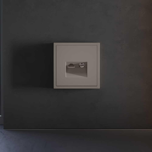 Накладка для розетки TV+RJ45 кат. 6, S70 (капучино) Voltum VLS002714