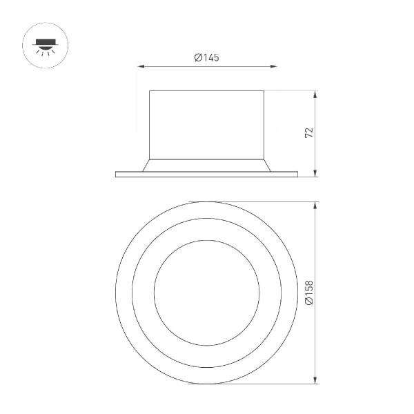 Светильник Arlight MS-DROP-BUILT-R158-30W Day4000 041498