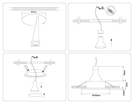 Встраиваемый точечный светильник MR16 AMBRELLA LIGHT TECHNO SPOT A8920
