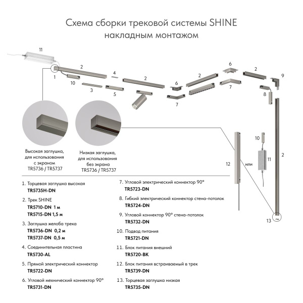 Заглушка торцевая Denkirs Shine Base (2 шт.) TR5735-DN