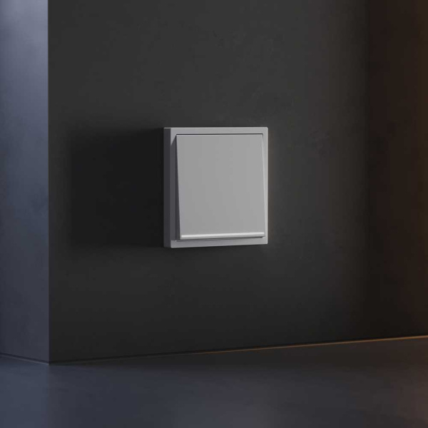 Клавиша для выключателя/переключателя одноклавишного с подсветкой, S70 (серый) Voltum VLS000216