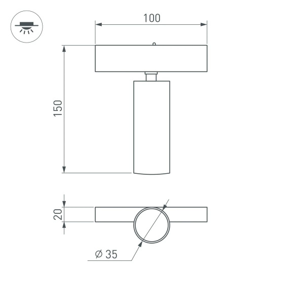 Трековый светодиодный светильник Arlight Mag-Spot-25-R120-12W Warm3000 046321
