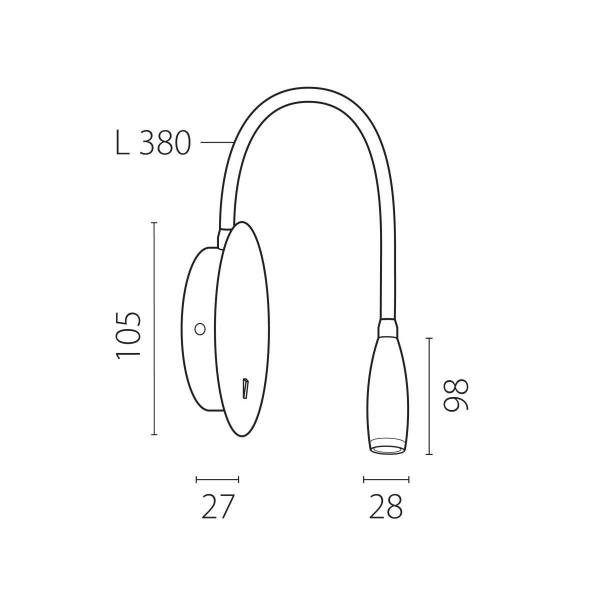 Бра 3W 160LM 3000K, черный Omega Lightstar 200337