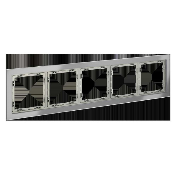 Рамка стеклянная Voltum S70 на 5 постов, (сталь, стекло) VLS110505