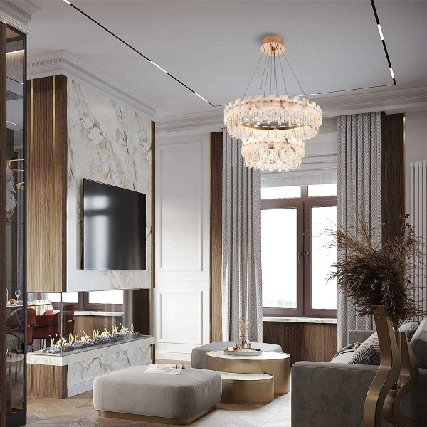 Подвесная светодиодная люстра Modelux Premium ML.6980.800.500P GD