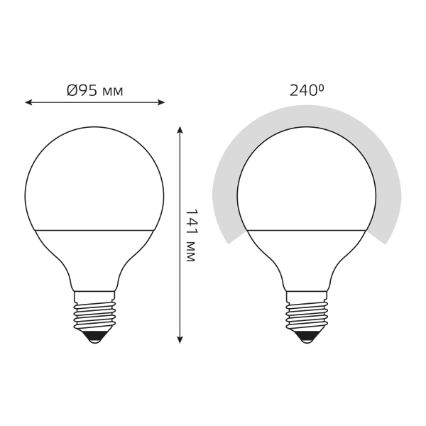 Лампа светодиодная Gauss E27 16W 3000K матовая 105102116