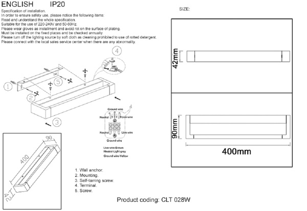 Настенный светодиодный светильник Crystal Lux CLT 028W BL