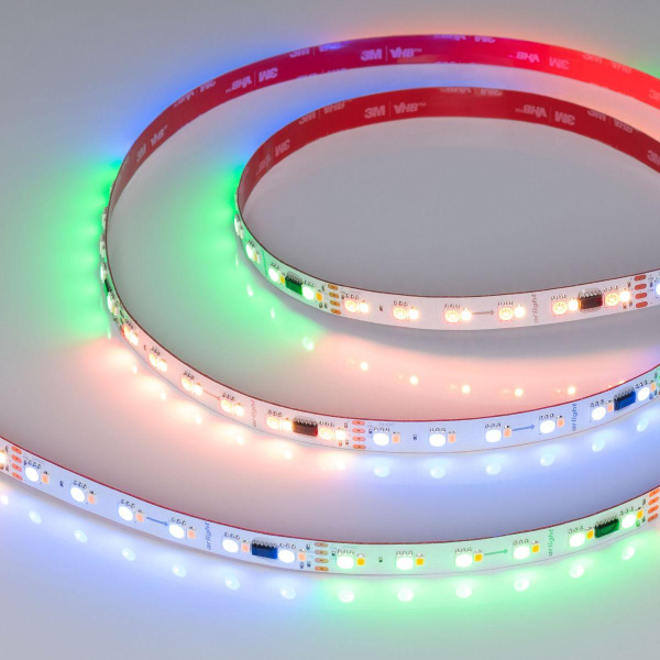 Светодиодная лента Arlight Бегущий огонь 6W/m 60Led/m 5060/2835SMD разноцветный/холодный белый 5M SPI-BA120-12mm 24V RGBW-White-PX6-BPT 040622
