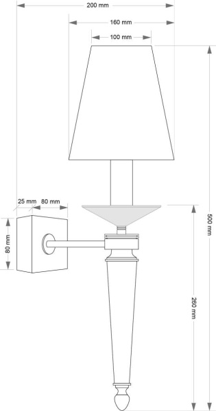Настенный светильник KUTEK ZOLA ZOL-KD-1(Z/A)CZ