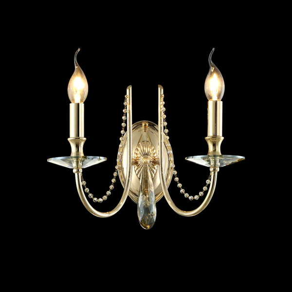 Бра Crystal Lux Victoria AP2 Gold/Amber