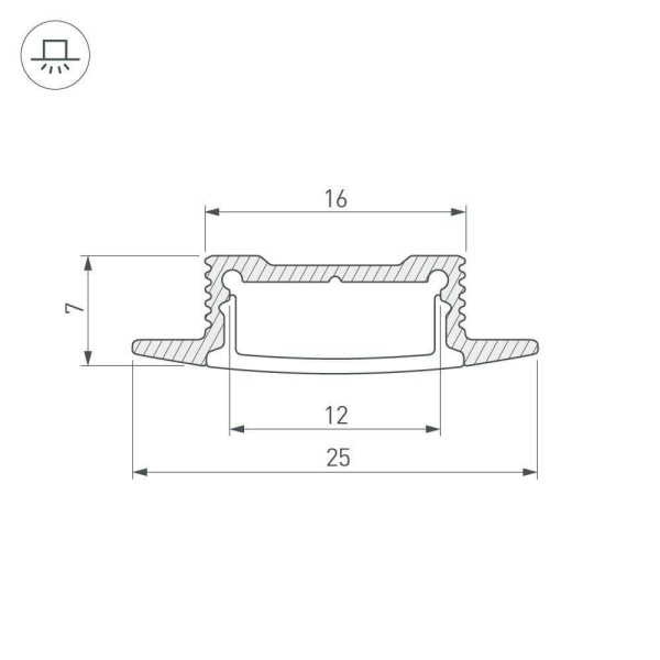 Профиль Arlight SL-SLIM-H7-F25-2000 ANOD 023717