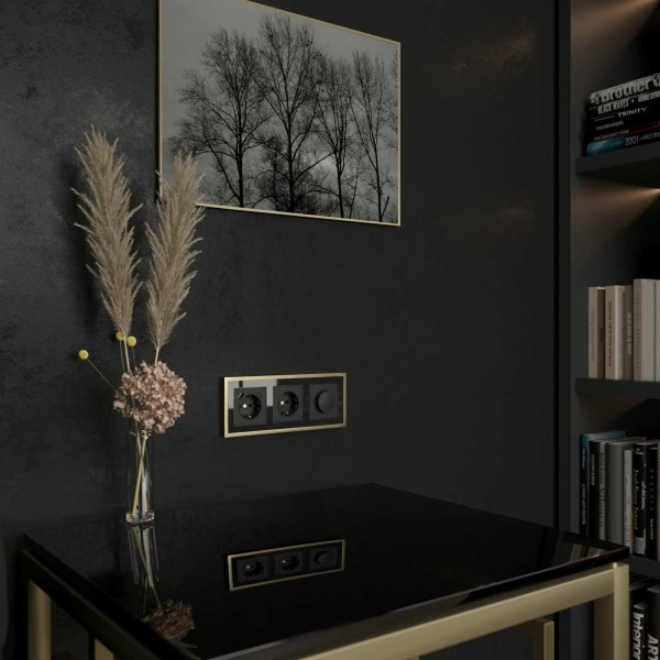 Рамка Werkel Baguette на 3 поста черный/латунь W0032852 4690389185809