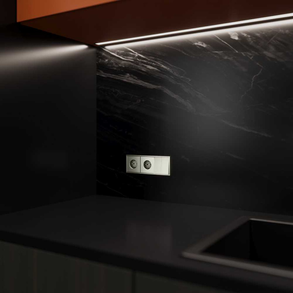 Клавиши для выключателя/переключателя двухклавишного, S70 Metal (никель) Voltum VLSM000311