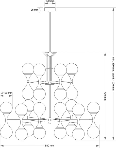 Подвесной светильник KUTEK BARI BAR-ZW-8+4(BN)