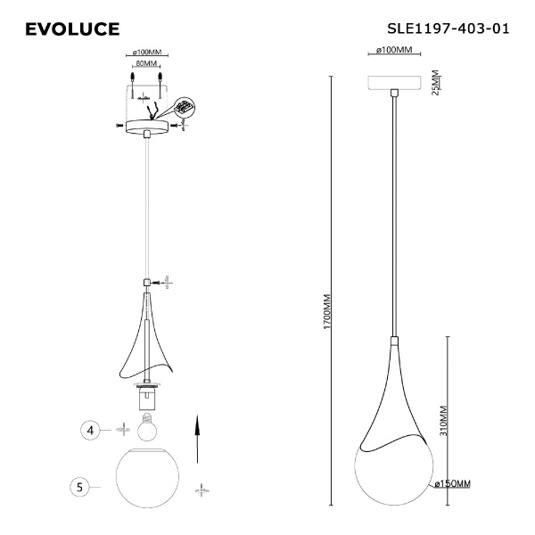 Подвесной светильник Evoluce SLE1197-403-01