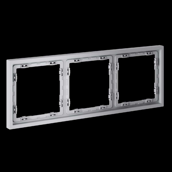 Рамка пластиковая S70 на 3 поста, (серый) Voltum VLS100316
