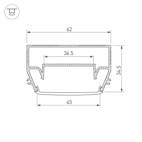 Профиль Arlight STRETCH-S-50-CEIL-CENTER-2000 040700