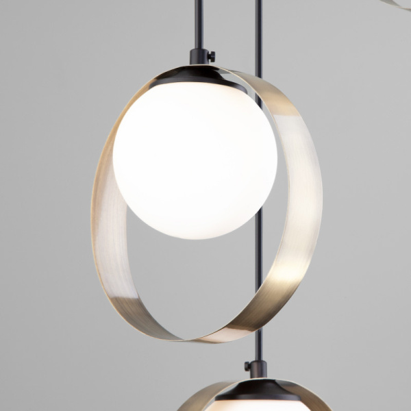 50205/3 черный/бронза Подвесной светильник со стеклянными плафонами