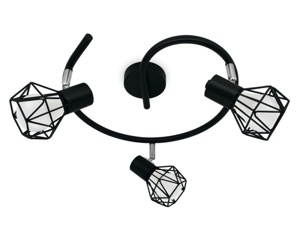 TR8624 Настенно-потолочный спот в стиле лофт TR8624/3 BK/CH черный/хром E27*3 max 40W D330*175