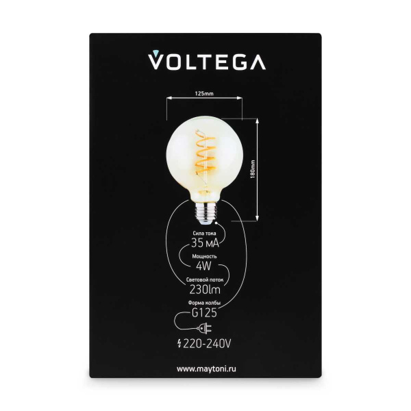 Лампа светодиодная филаментная Voltega 271 E27 4W 2700K янтарная 8518