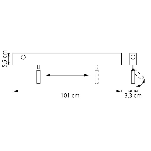 Светильник настенный 230В (1000мм) бэк-лайт 24В 5Вт+спот-лайт 24В 7Вт Fiume Spot Lightstar 810647
