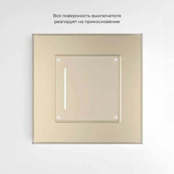 Сенсорный выключатель одноклавишный Werkel с подсветкой шампань W4513011 4690389197925