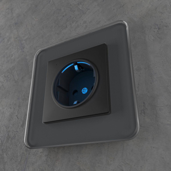 Розетка Werkel с/з с подсветкой черный W1171408 4690389171727