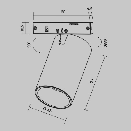 Трековый светильник Maytoni Technical Focus Led TR187-1-9W3K-M-B