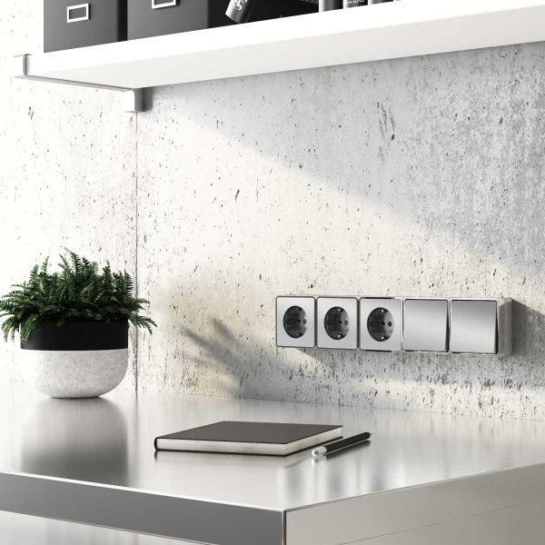 Выключатель одноклавишный проходной Werkel Gallant серебряный W5012006 4690389167096