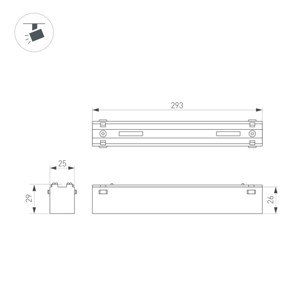 Трековый светодиодный светильник Arlight Mag-Vibe-Flat-L293-12W Day4000-Mix 045019