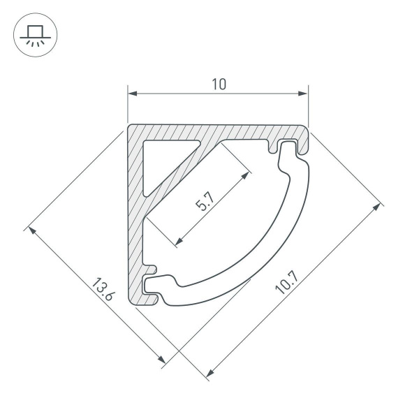 Профиль Arlight ARH-Kant-H10-2000 Anod 036321