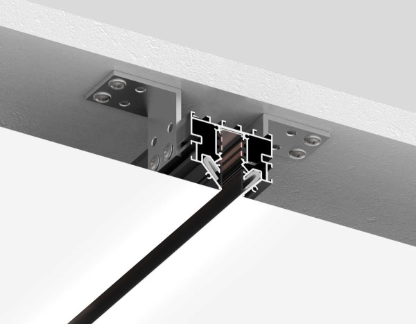 Шинопровод для монтажа в натяжной ПВХ потолок системы крепления Гарпун 2м Ambrella Light TRACK SYSTEM GL1945