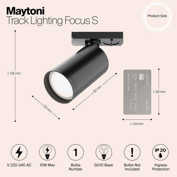 Трековый светильник Maytoni Track Lamps TR020-1-GU10-B