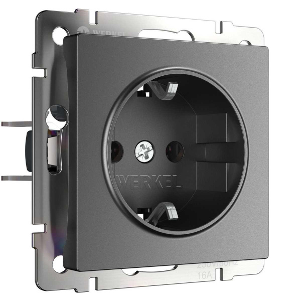 Розетка с заземлением Werkel графит W1171064 4690389194405