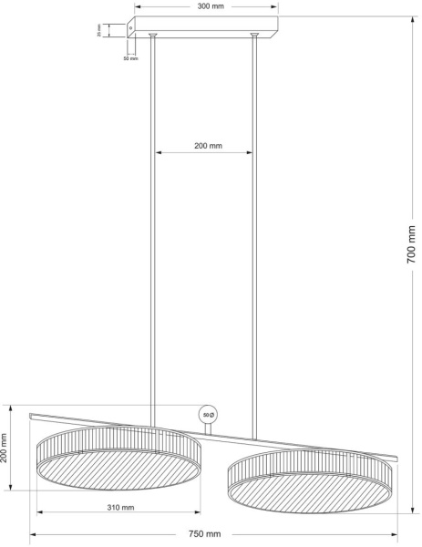 Подвесной светильник KUTEK LAVONE LAV-ZWL-6(ZM)310