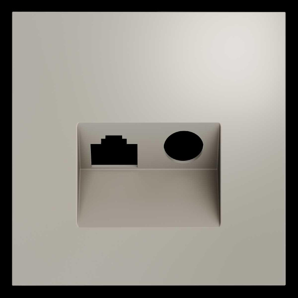 Накладка для розетки TV+RJ45 кат. 6, S70 (кашемир) Voltum VLS002703