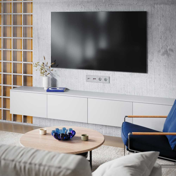 Накладка для розетки TV+RJ45 кат. 6, S70 (серый) Voltum VLS002716