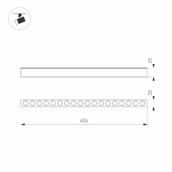 Светильник MAG-DOTS-25-L600-18W Day4000 (WH, 30 deg, 24V) Arlight 050055