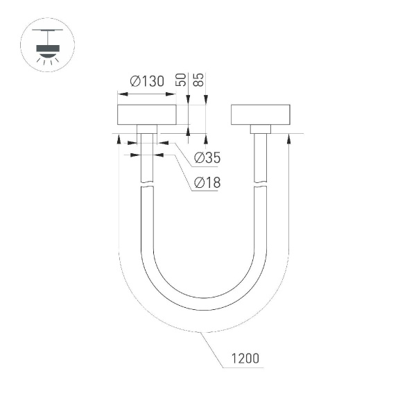Подвесной светильник Arlight SP-TROPIC-SURFACE-R18-L1200-18W Day4000 (BK, 360 deg, 230V) 043393