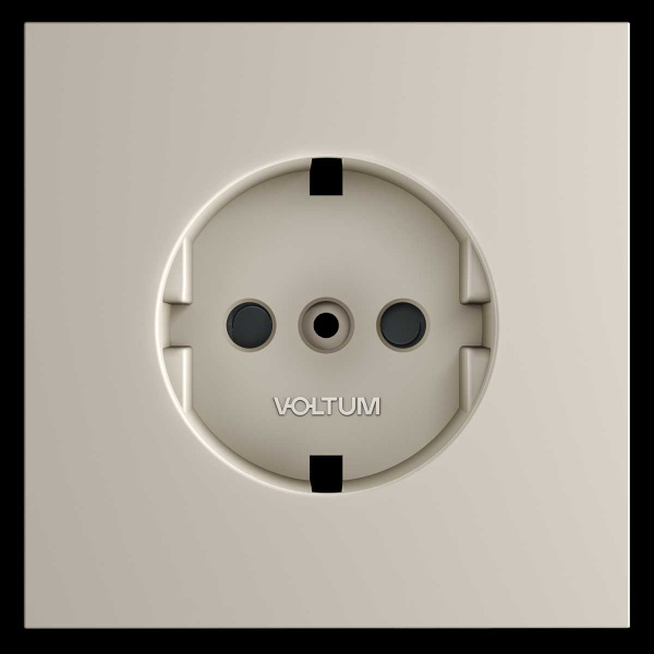 Накладка для розетки с заземлением и защитными шторками S70 (кашемир) Voltum VLS000703
